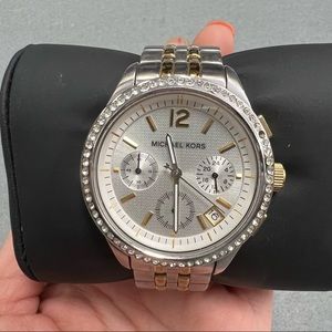 Michael Kors MK5098 ladies two tone chronograph watch